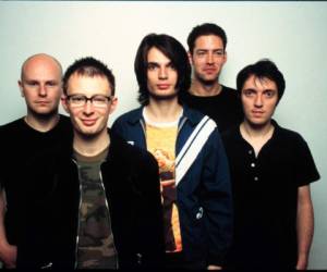 Los integrantes de la banda Radiohead.