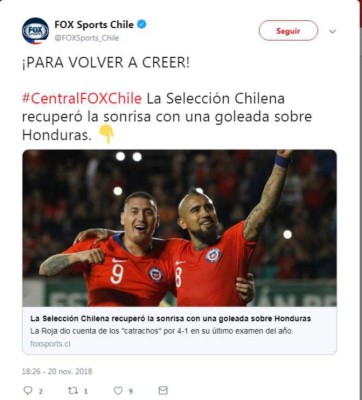 Prensa chilena reconoce pésimo arbitraje contra Honduras