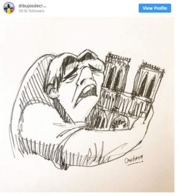 Las ilustraciones que se generaron tras incendio de la catedral de Notre Dame de París