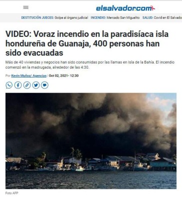 FOTOS: Así ha informado el mundo sobre el catastrófico incendio en Guanaja