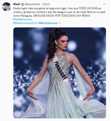 Resignación, enojo y memes: Las reacciones tras segundo lugar de Nadia Ferreira en Miss Universo