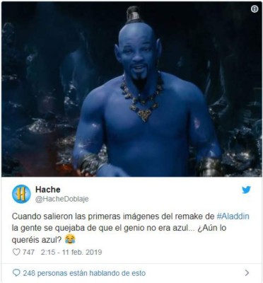 Los mejores memes sobre el aspecto de Will Smith como genio en Aladdin