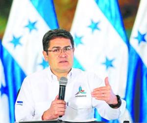 El presidente Juan Orlando Hernández instó al Congreso Nacional a aprobar reformas penales. Foto Johny Magallanes.