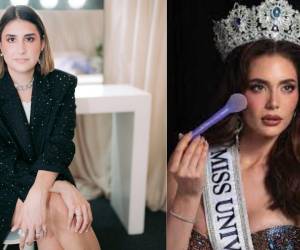 La directora de Comunicación y Marketing Global de Seytú, Kenya Vergara, explica las bondades del maquillaje mexicano que utilizan las reinas de belleza durante el certamen Miss Universo 2024.