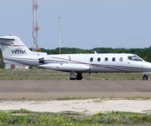 Foto ilustrativa de la aeronave Lear Jet 25. Foto: Twitter Néstor Reverol.