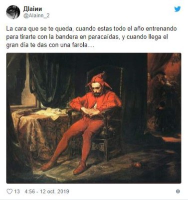 Divertidos memes del paracaidista accidentado en los desfiles de España