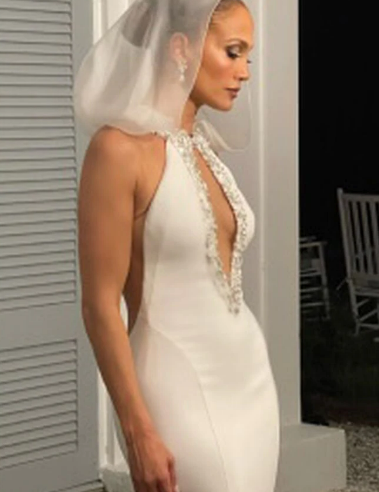 FOTOS: Así fueron los tres vestidos de novia que utilizó Jennifer López en su segunda boda con Ben Affleck