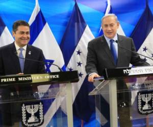 El presidente Juan Orlando Hernández y Benjamín Netanyahu.