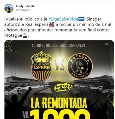 Polémica: Así critican el regreso de la afición a los estadios de Honduras