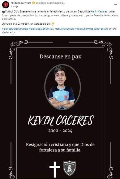 “Luchaste hasta el final”: los mensajes tras la muerte de Kevin Cáceres