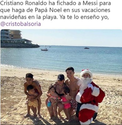 ¿Messi se vistió de Santa? La foto navideña de Cristiano desata una ola de memes