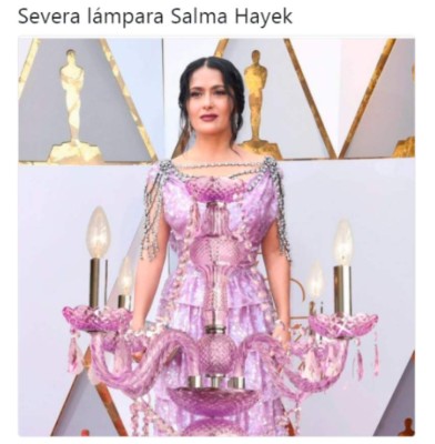 Premios Oscar: Memes se burlan del extravagante vestido de Salma Hayek