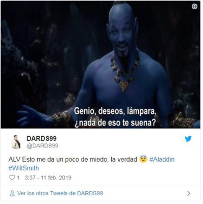 Los mejores memes sobre el aspecto de Will Smith como genio en Aladdin