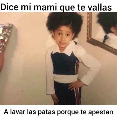 Los divertidos memes 'Dice mi mamá', con la foto de la rapera Cardi B en su infancia, que viralizan las redes