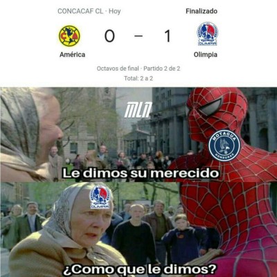 Los divertidos memes que dejó el triunfo del Olimpia sobre el América en el Azteca