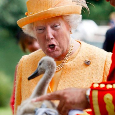 Fusión de Trump con la Reina Isabel: divertidas fotos se hacen virales en redes   