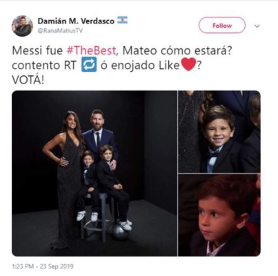 Mateo Messi protagoniza los mejores memes tras la entrega The Best 2019