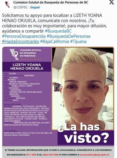 Lizeth Henao, chef colombiana a la que buscan en México desde hace tres meses