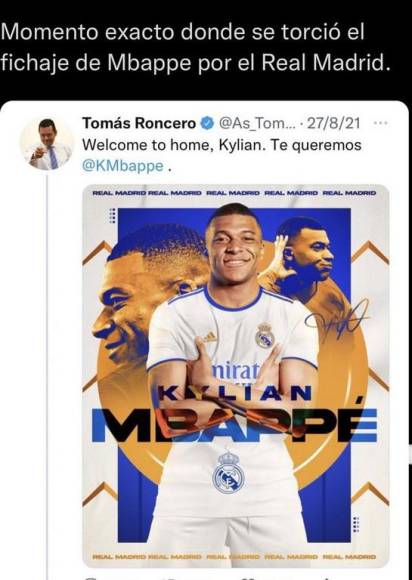 Mbappé dice “no” al Real Madrid por el PSG y desata memes