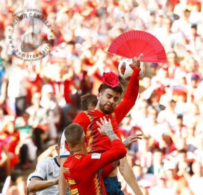 Los memes que desató la mano de Piqué durante el partido de España ante Rusia en los octavos