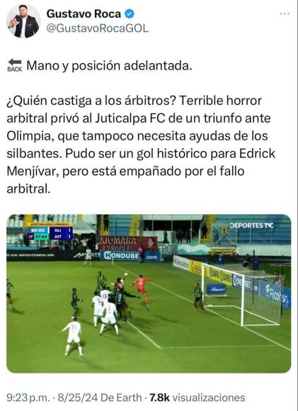 La reacción de la prensa tras gol polémico de Edrick Menjívar en Olimpia-Juticalpa ¿Robo?