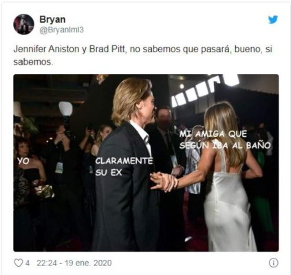 Brad Pitt y Jennifer Aniston se reencuentran y los memes se hacen virales