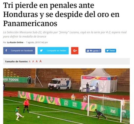 Honduras deja sin oro a México: Medios lloran la derrota del Tri