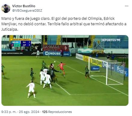 La reacción de la prensa tras gol polémico de Edrick Menjívar en Olimpia-Juticalpa ¿Robo?