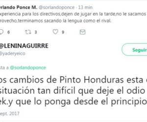 Tuit de Orlando Ponce y la respuesta de uno de sus seguidores.