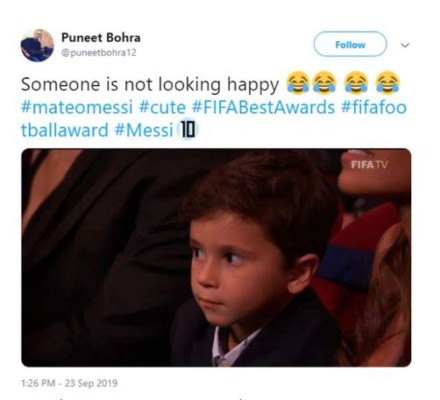 Mateo Messi protagoniza los mejores memes tras la entrega The Best 2019