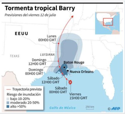 FOTOS: Las primeras imágenes que deja la tormenta Barry en Nueva Orleans