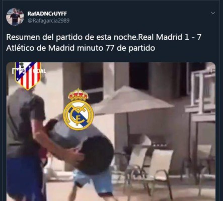 Con memes se burlan del Real Madrid: recibió una paliza 7-3 del Atlético de Madrid