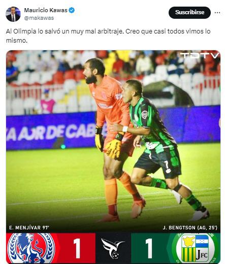 La reacción de la prensa tras gol polémico de Edrick Menjívar en Olimpia-Juticalpa ¿Robo?