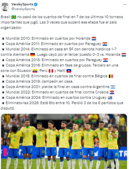 Las duras críticas a Brasil tras eliminación de Copa América