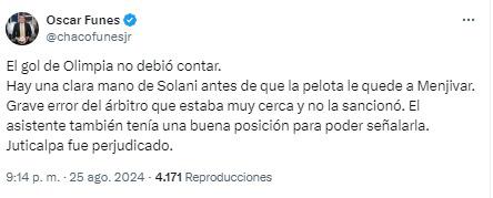 La reacción de la prensa tras gol polémico de Edrick Menjívar en Olimpia-Juticalpa ¿Robo?