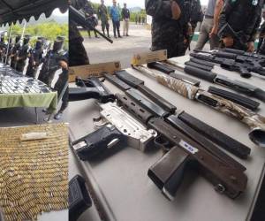 Luego de la realización de la operación “Fe y Esperanza”, la Policía Militar de Orden Público (PMOP) exhibió este lunes el poderoso arsenal que fue decomisado en los centros penales de Honduras. Armas, municiones de diferentes calibres y hasta granadas forman parte del peligroso armamento con el que contaban las estructuras criminales en los presidios.