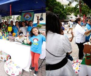 Con mucha alegría, entusiasmo y dedicación, alumnos de las escuelas que forman parte del proyecto Escuelas Amigables con el Ambiente, impulsado por Diario El Heraldo, participan este sábado en el Feria de Reciclaje, evento que se lleva a cabo en el Parque Central de Tegucigalpa.