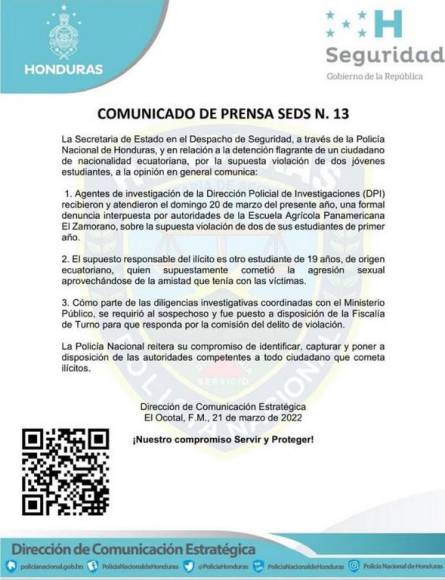 Lo que se sabe sobre la violación de dos estudiantes en Escuela Agrícola Zamorano