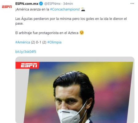 ¿Qué dice la prensa mexicana luego del triunfo del Olimpia 1-0 sobre el América?