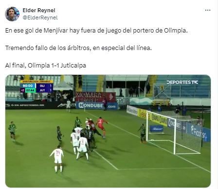 La reacción de la prensa tras gol polémico de Edrick Menjívar en Olimpia-Juticalpa ¿Robo?