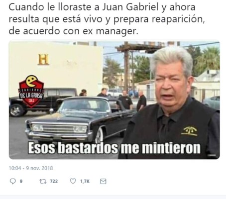 Memes se burlan de supuesta reaparición del fallecido cantante Juan Gabriel