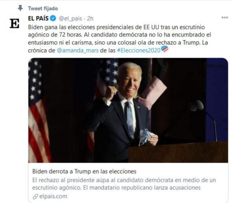 Así informa el mundo el triunfo de Joe Biden en elecciones de EE UU (FOTOS)