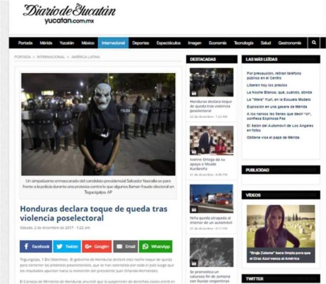 FOTOS: Así habló la prensa internacional sobre el toque de queda en Honduras