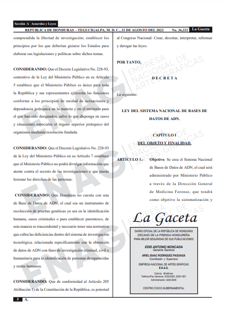 $!La normativa fue aprobada en 2023 por el Congreso Nacional y, posteriormente, publicada en el Diario Oficial La Gaceta.