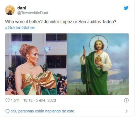 Look de Jennifer López en los Golden Globe deja los mejores memes   