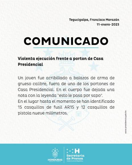 ¿Una advertencia para el Gobierno o crimen aislado? Lo que se sabe del joven asesinado cerca de Casa Presidencial