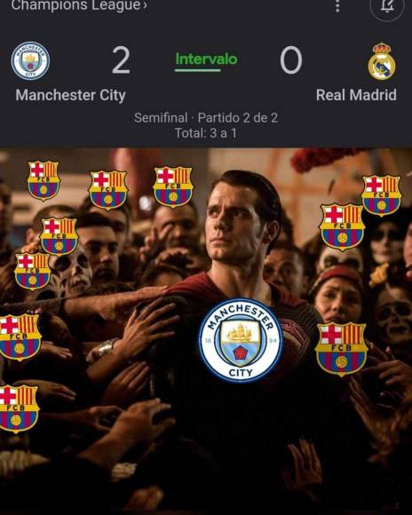 ¡No se olvidan del Barça! Divertidos memes destrozan al Madrid tras caer goleado ante el City