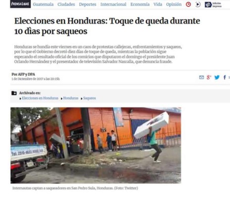 FOTOS: Así habló la prensa internacional sobre el toque de queda en Honduras