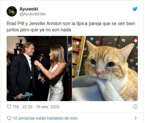 Brad Pitt y Jennifer Aniston se reencuentran y los memes se hacen virales