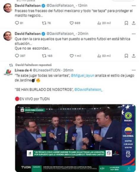 David Faitelson se pelea con compañera de TUDN por la Selección de México: “Son inútiles”